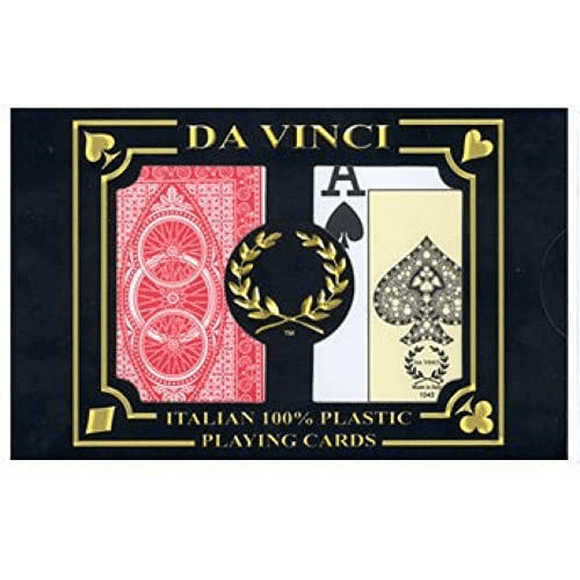 Da Vinci 12 Poker Size Casino Quality Plastic Cut Cards 